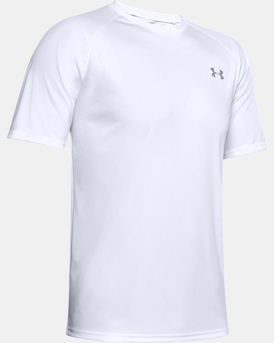 Men's UA Velocity Short Sleeve, White, pdpMainDesktop image number 4